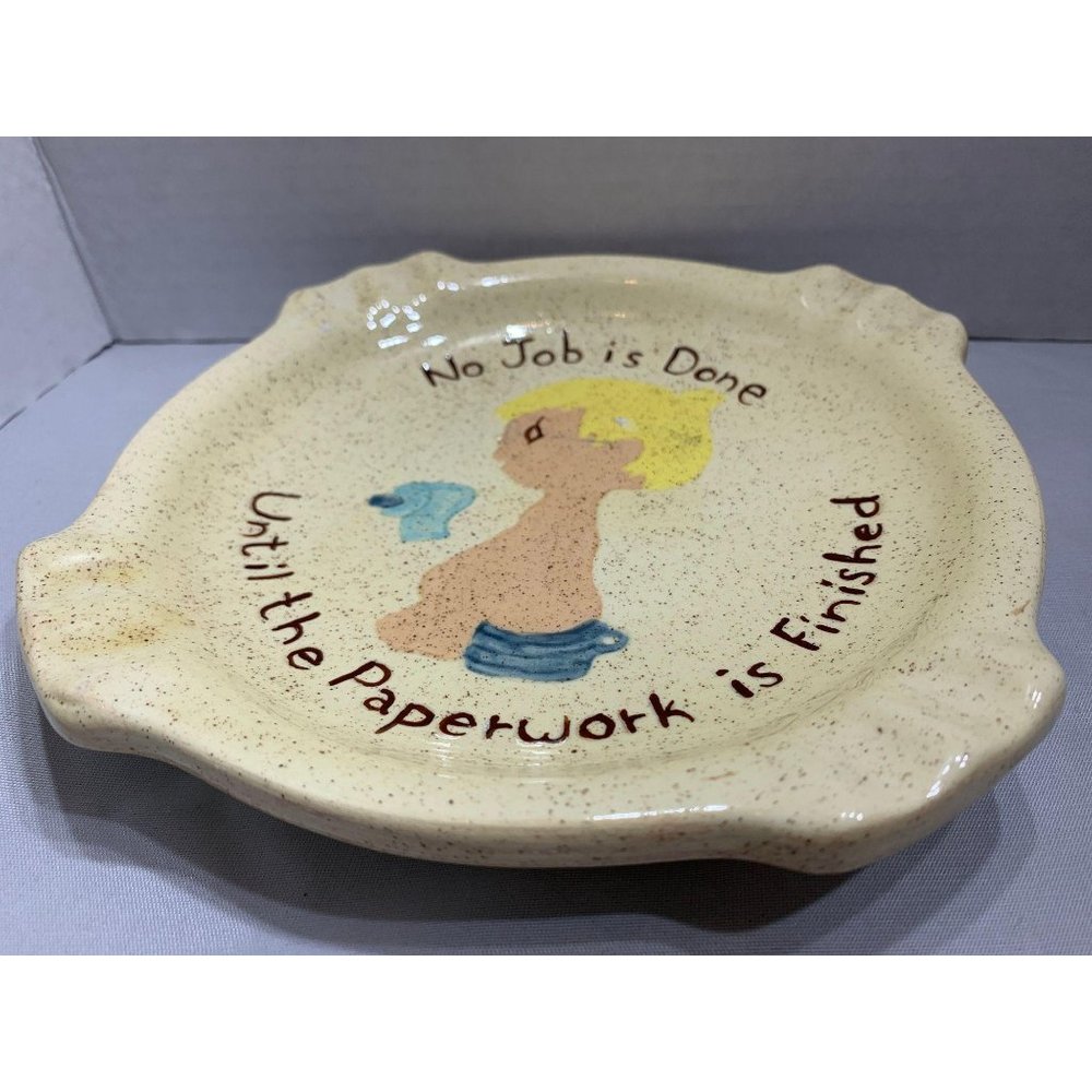 1980s Novelty Ceramic Potty Boy Ashtray - Picture 3 of 3
